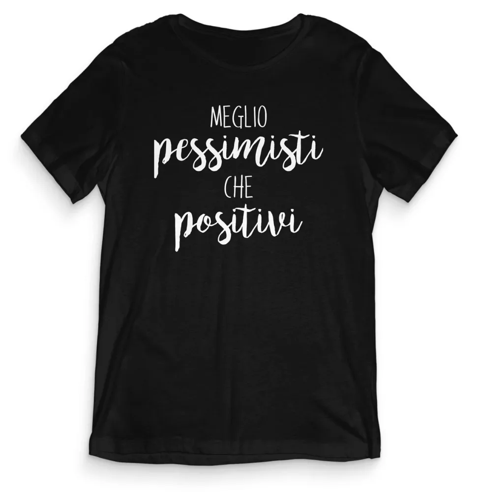 TeesBlitz T-Shirt divertente – Meglio pessimisti che positivi – tee21-010