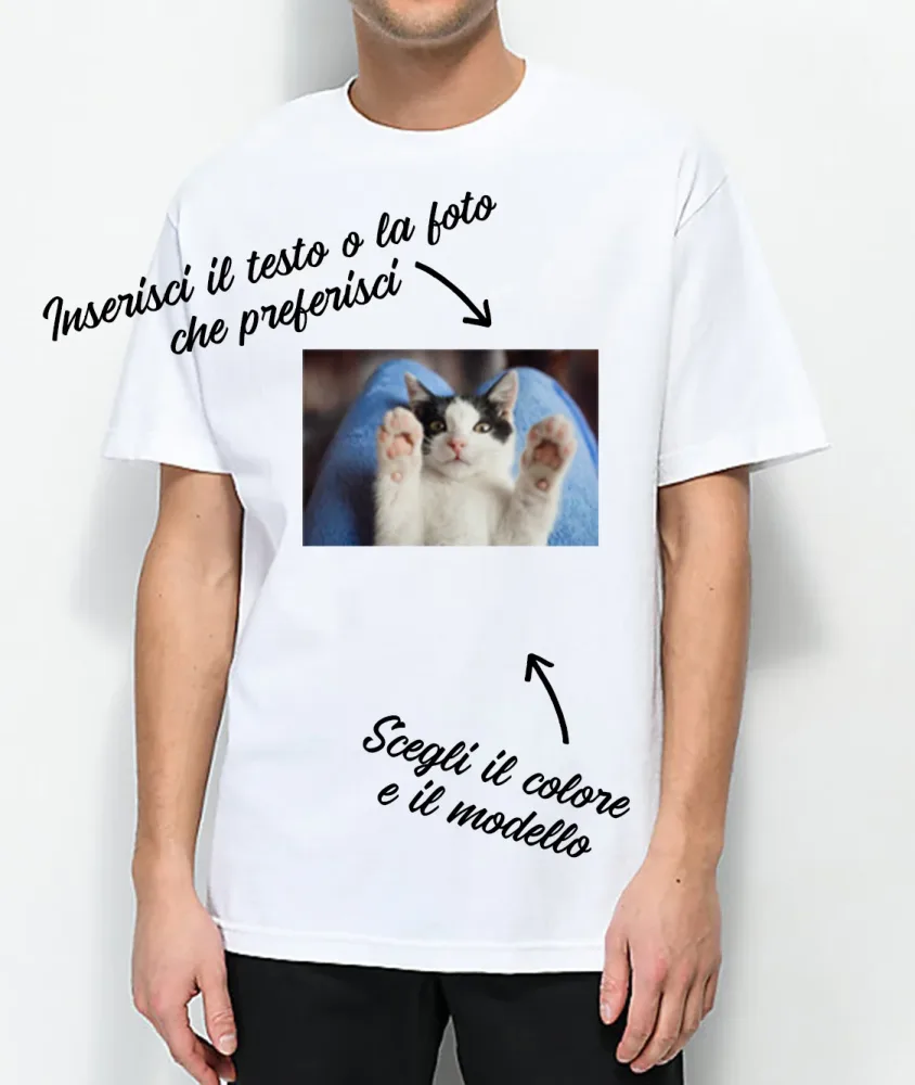 T-shirt maniche corte da uomo personalizzata