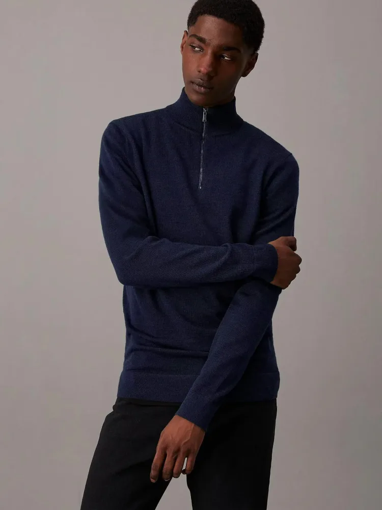 Calvin Klein Maglia Uomo Lana Merino Quarter Zip