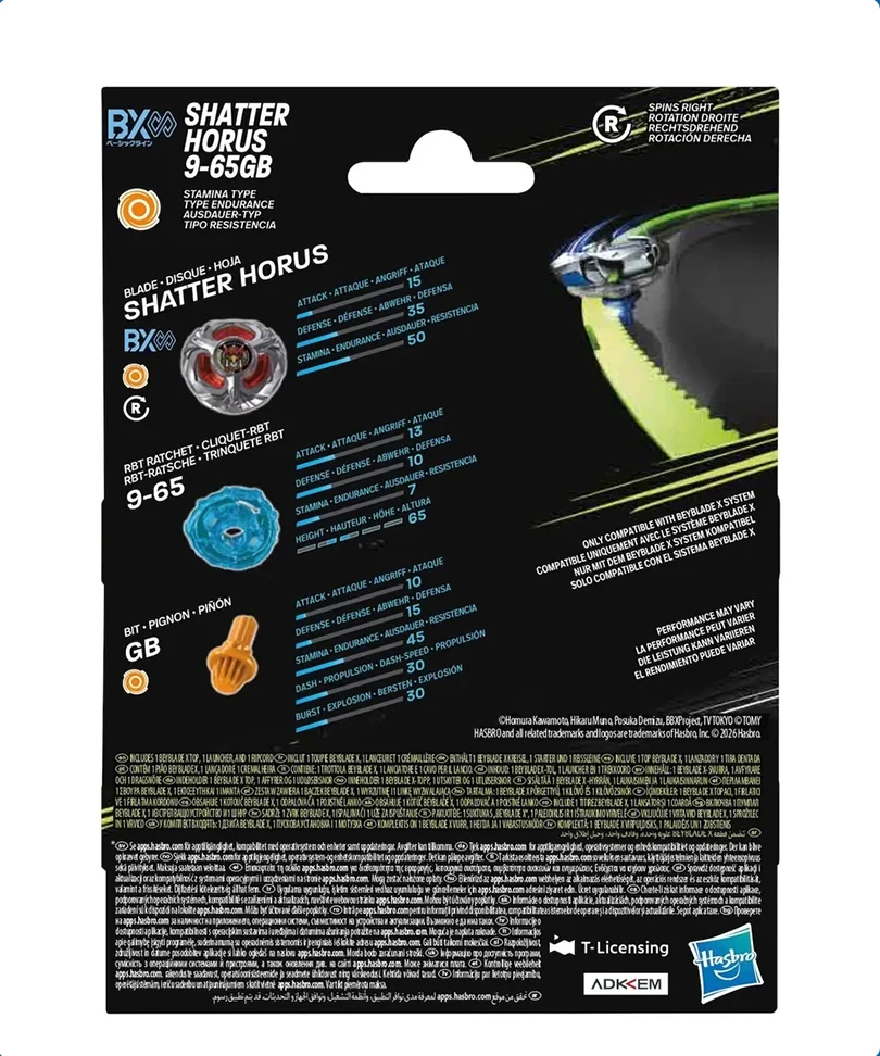 Beyblade X - Starter Pack: Shatter Horus 9-65GB - immagine 3
