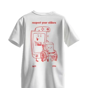 T-Shirt Donna Respect your Elders (Nintendo) Bianca T-Shirt Donna Respect your Elders (Nintendo) Bianca