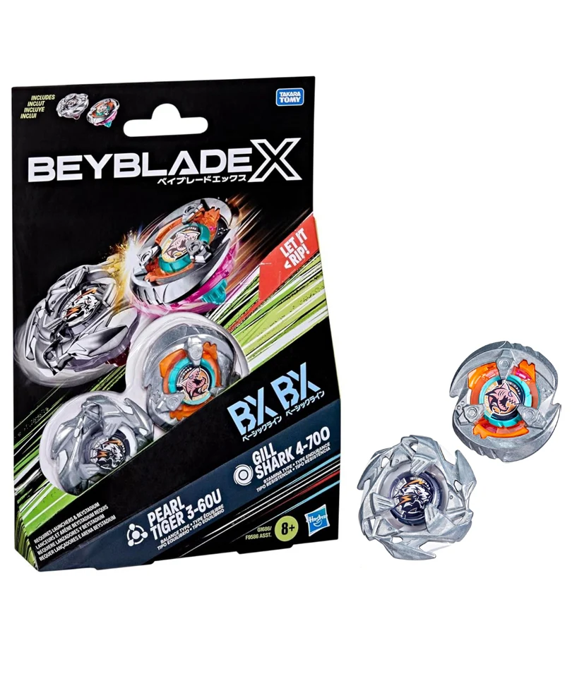 Beyblade X - Dual Pack: Gill Shark 4-70O & Pearl Tiger 3-60U