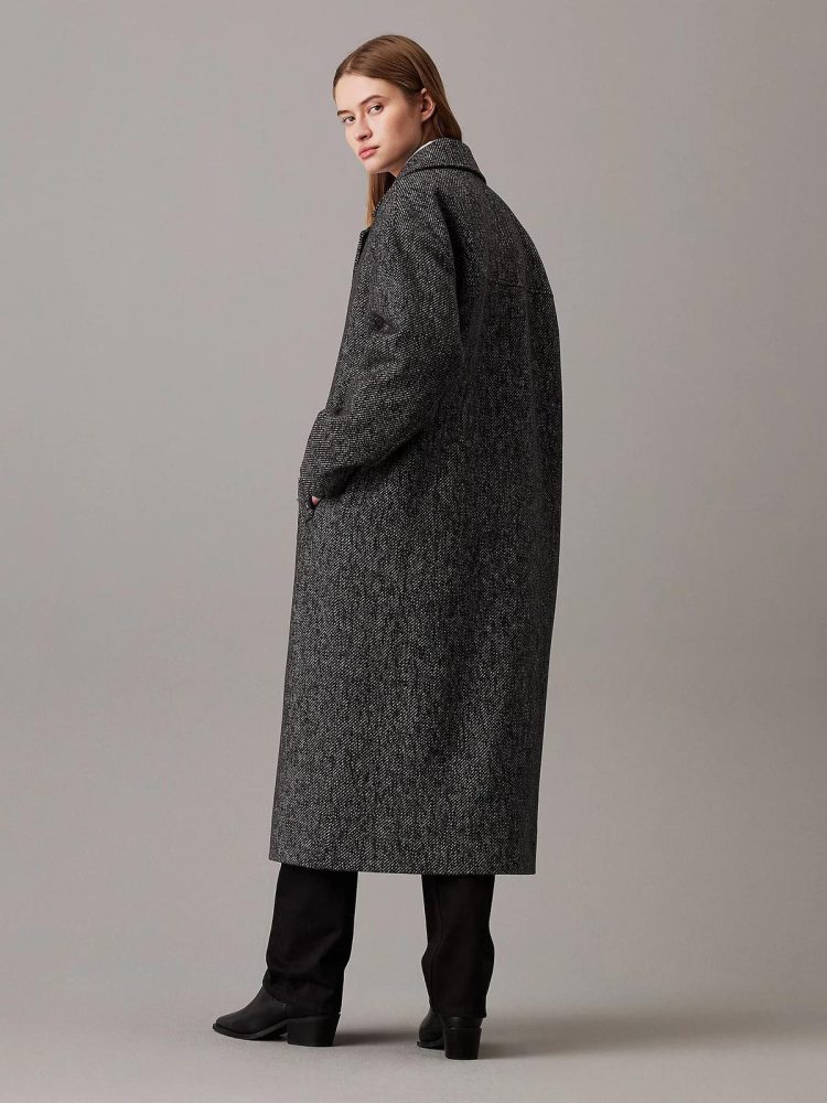 Calvin Klein Giacca Donna Melange Long Wool Coat - immagine 2