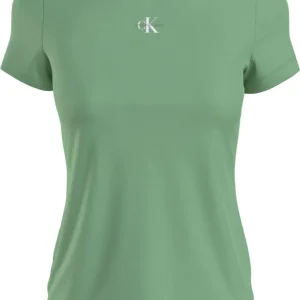 Calvin Klein T Shirt Donna Micro Monologo Slim Fit Calvin Klein T Shirt Donna Micro Monologo Slim Fit