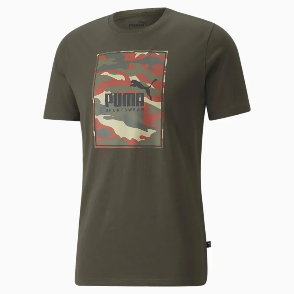 Puma T-Shirt Uomo Box Logo Camo Tee