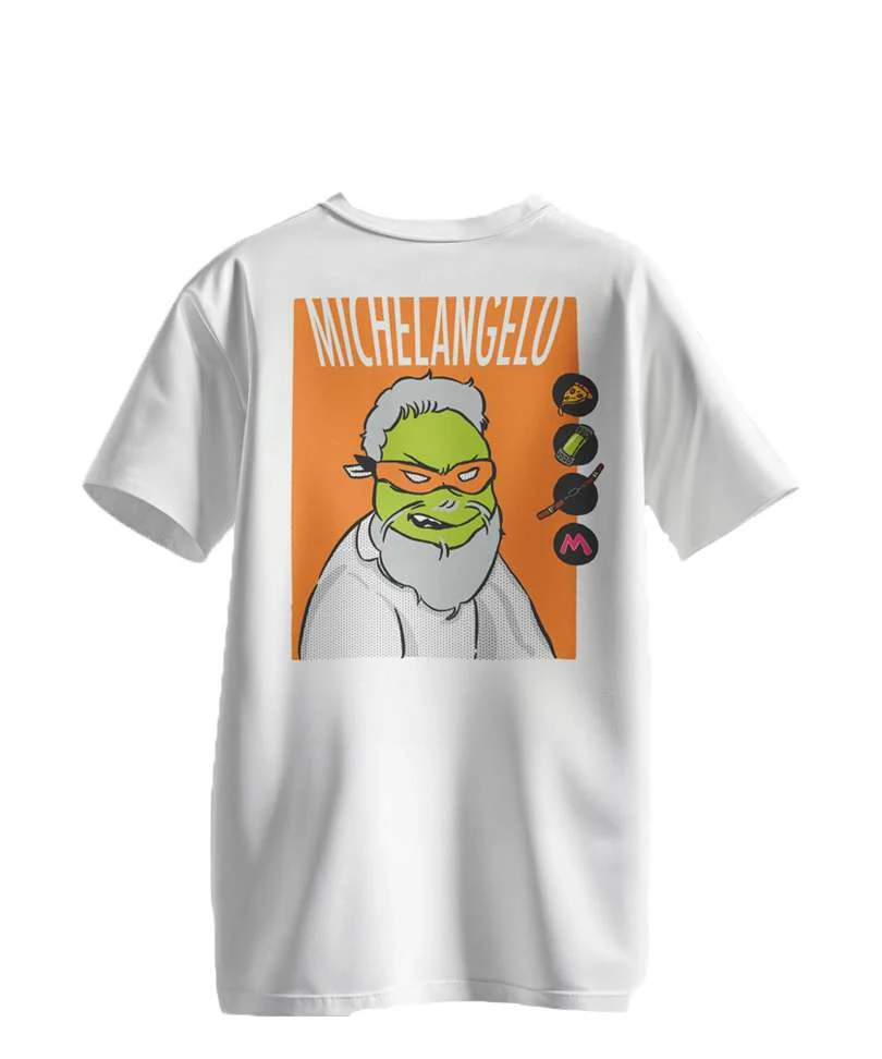 T-Shirt Donna Michelangelo Ninja Bianca