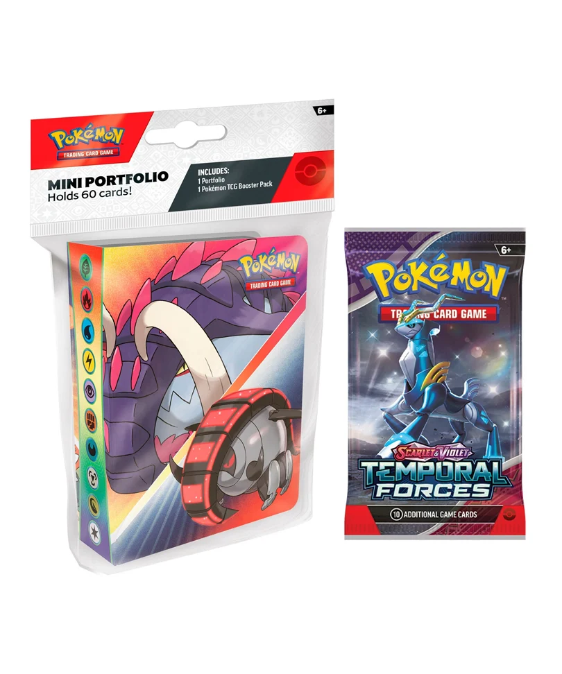 Pokemon Mini Portfolio Card Album + 1 Booster Pack Scarlet & Violet - Temporal Forces ENG