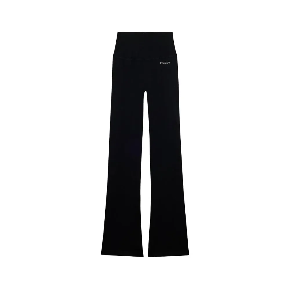 Leggings A Zampa Con Vita Alta
