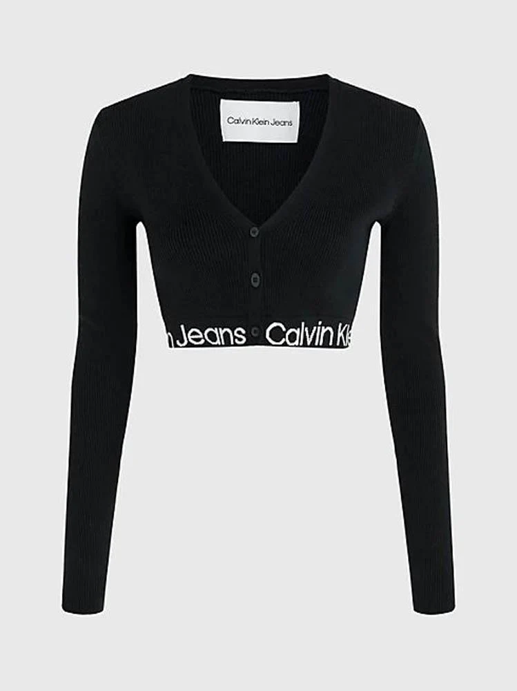 Calvin Klein Maglia Donna Logo Intarsia Sw Cardigan
