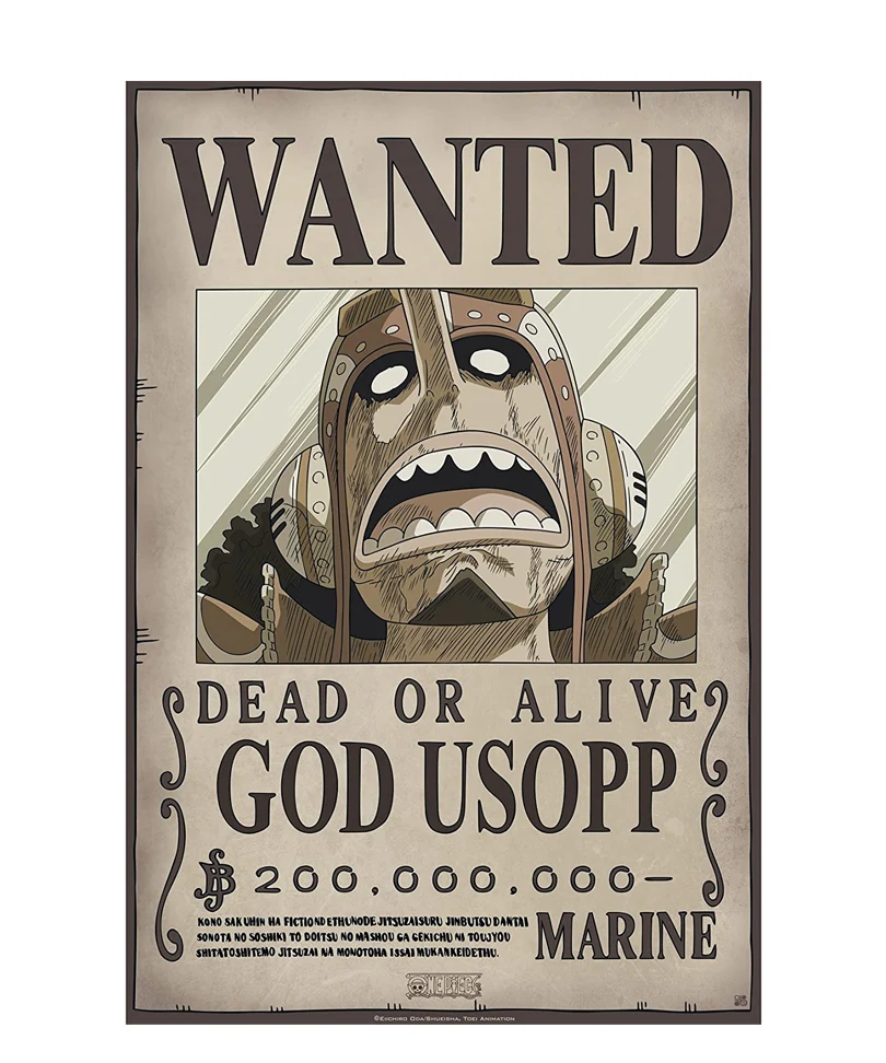 One Piece - Poster: "WANTED GOD USOPP" (52X38)