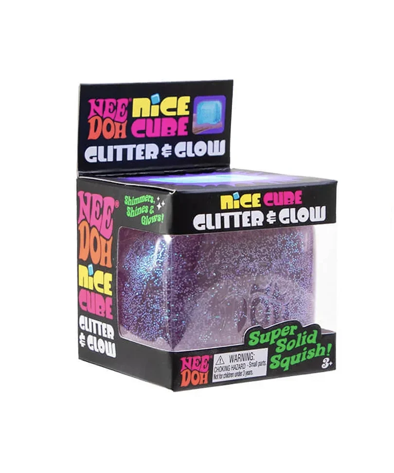 NeeDoh Squeeze Ball - Nice Cube (Glitter & Glow in the Dark)