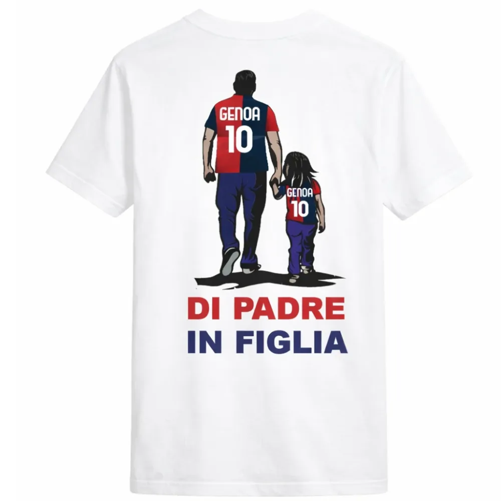 T-shirt Genoa “Di Padre in Figlia” | Rosso e Blu nel Cuore