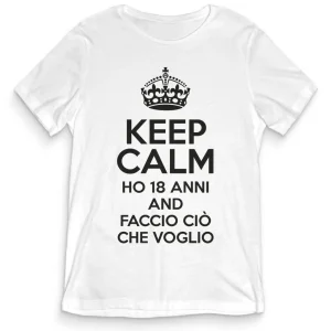 TeesBlitz T-Shirt divertente – Keep calm ho 18 anni and faccio ciò che voglio – tee21-031 TeesBlitz T-Shirt divertente – Keep calm ho 18 anni and faccio ciò che voglio – tee21-031