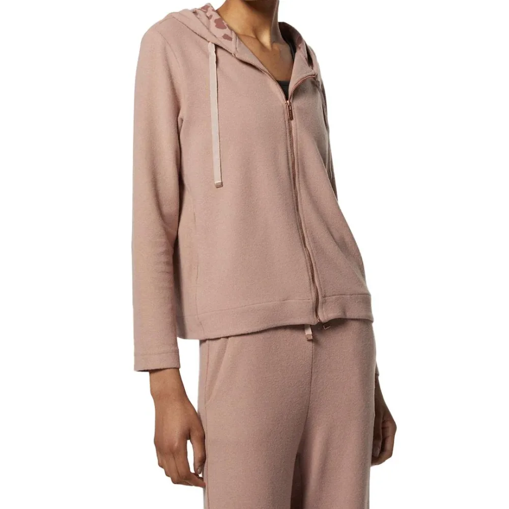 Felpa Viscosa Tricot Con Cappuccio Animalier Donna - immagine 2