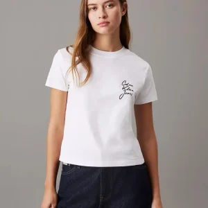 Calvin Klein T Shirt Donna Script Inst Calvin Klein T Shirt Donna Script Inst