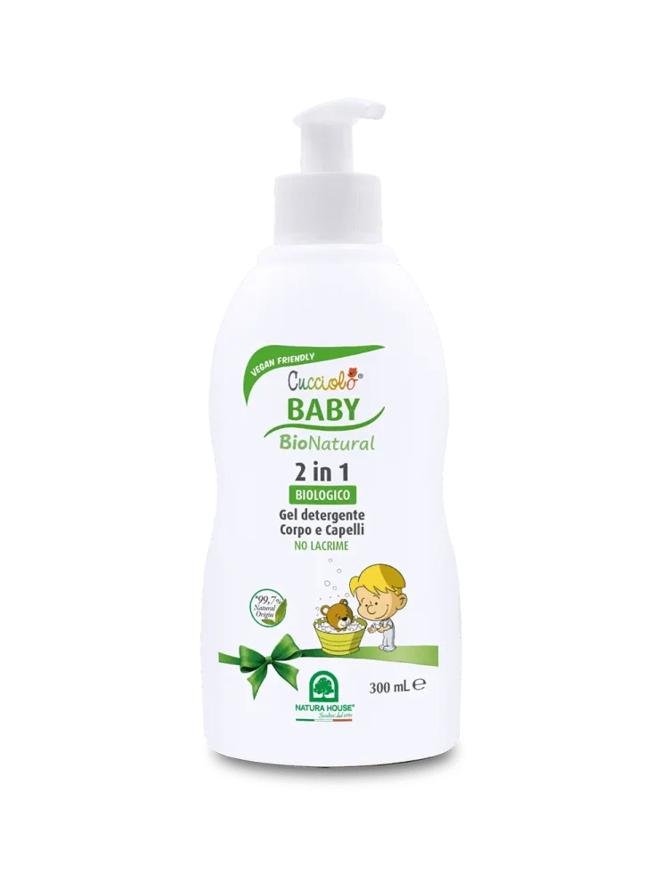 CUCCIOLO Baby BIO Natural 2 IN 1 Gel Detergente CORPO e CAPELLI, Biologico- No Lacrime