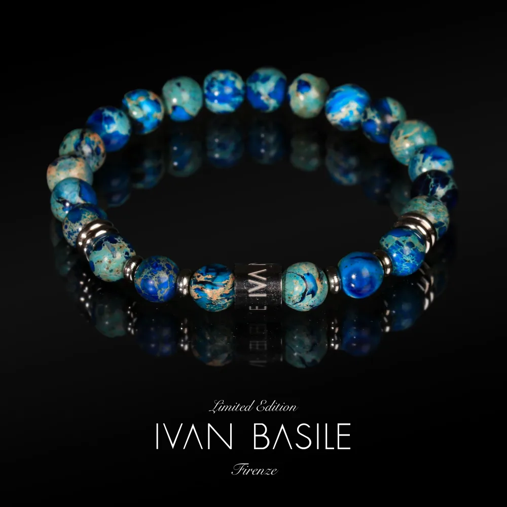 LEONIDA Bracciale 8 mm Diaspro Imperiale elastico