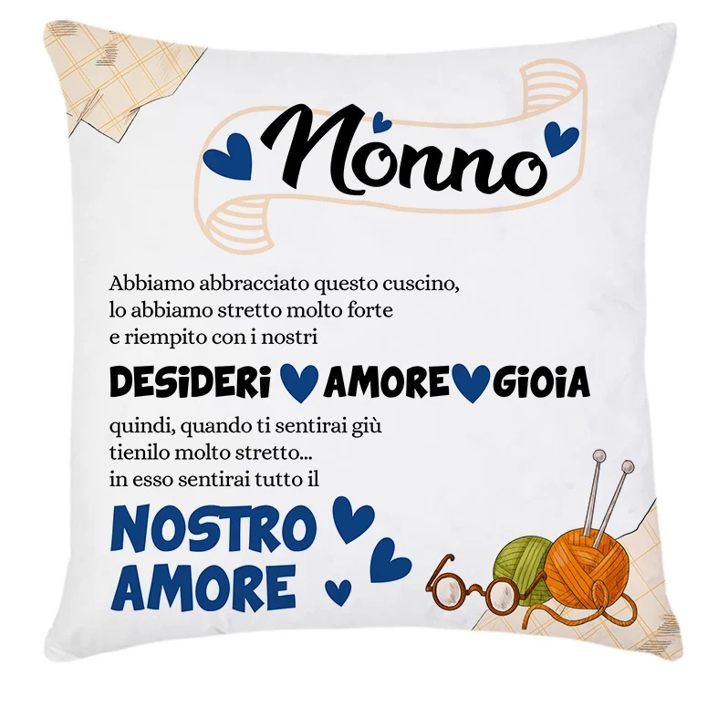 Cuscino 40×40 grafica NONNO – cuscino da abbracciare