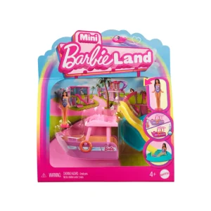 Mini Barbieland – Set con Veicolo e Bambola da 3,8 Cm, Barca dei Sogni con Effetto Cambia Colore Mini Barbieland – Set con Veicolo e Bambola da 3,8 Cm, Barca dei Sogni con Effetto Cambia Colore
