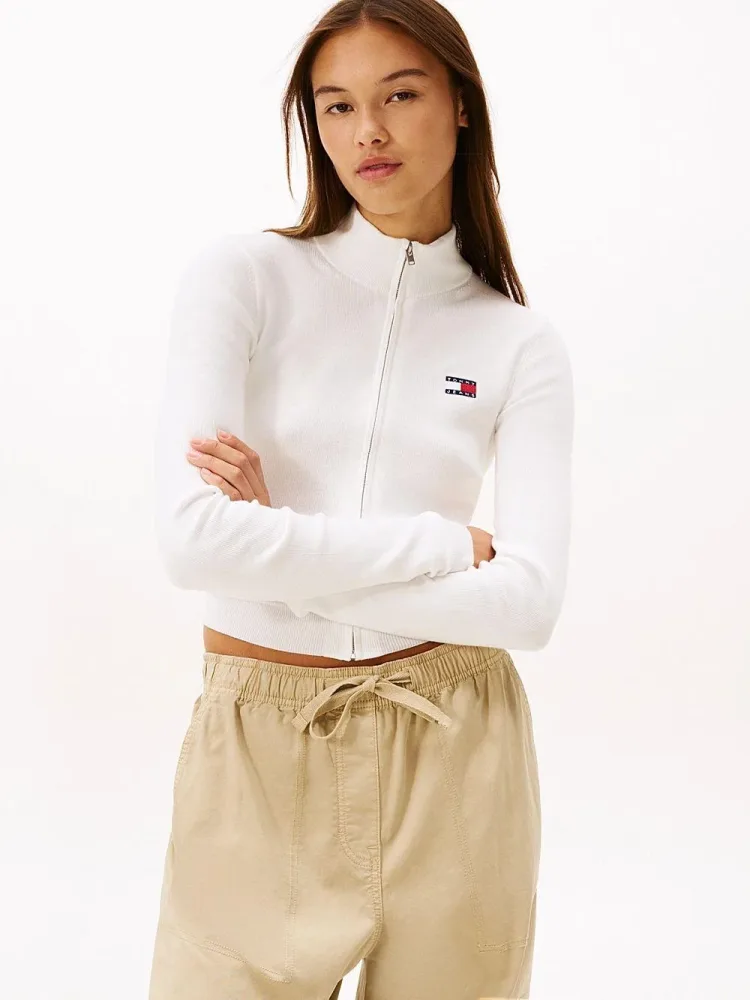 Tommy Hilfiger Felpa Donna Zip High Neck Cardigan - immagine 2