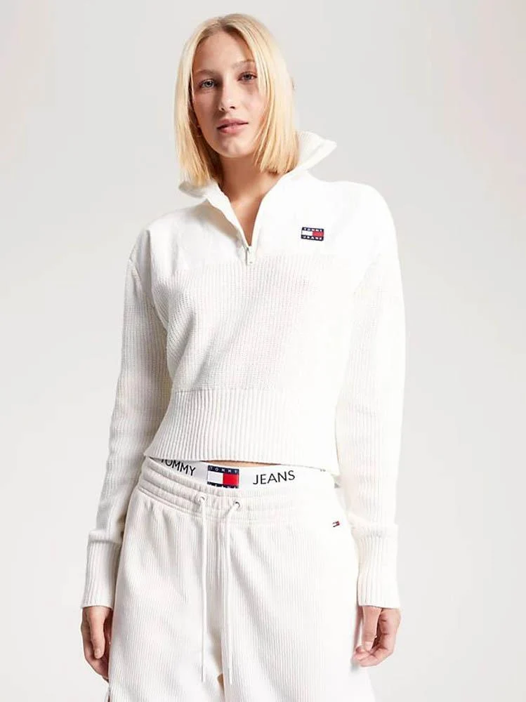 Tommy Hilfiger Maglia Donna Tjw Half Zip Badge Rib - immagine 2