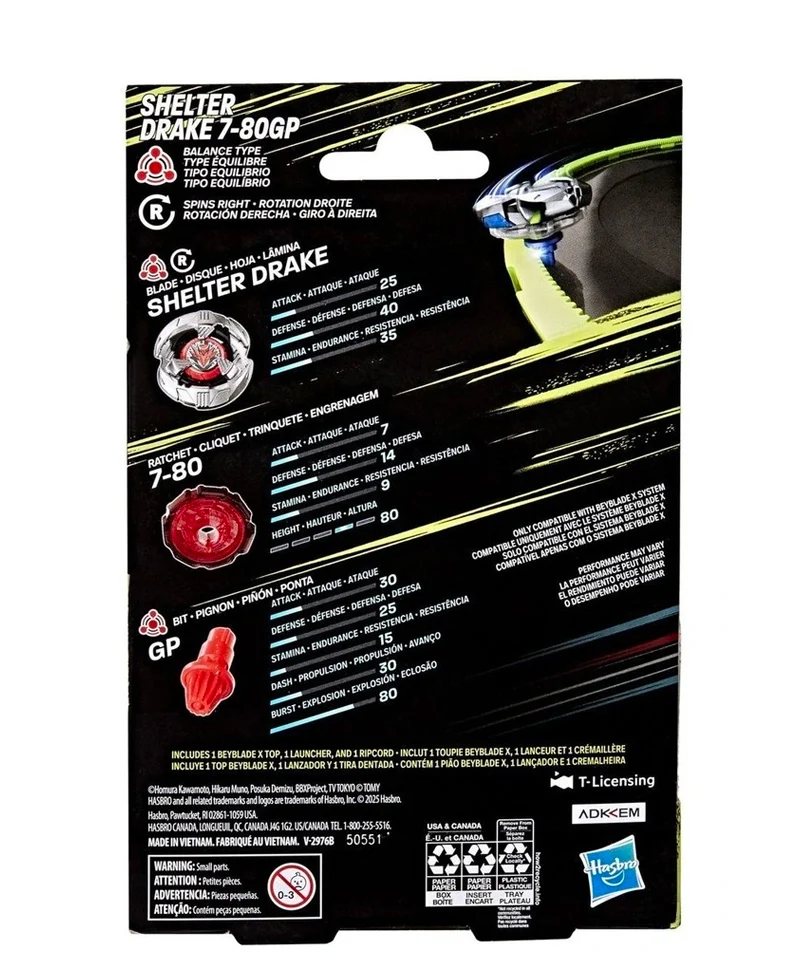 Beyblade X - Starter Pack: Shelter Drake 7-80GP - immagine 3