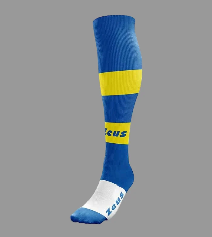 Calza Zeus Parma – Calza Sportiva Alta con Bande Colorate e Logo