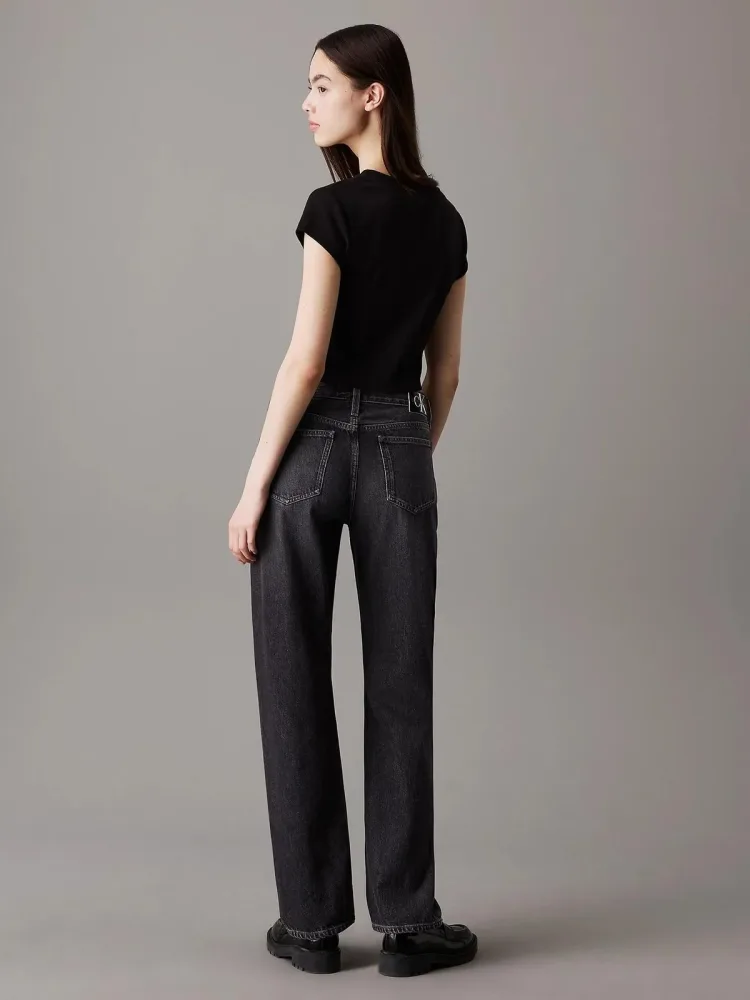 Calvin Klein T Shirt Donna Woven Label Rib Baby - immagine 2