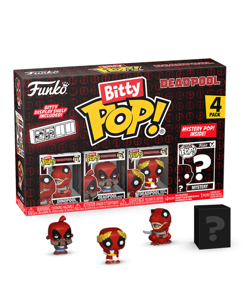 Dinopool / Barista Deadpool / Roman Senator Deadpool / Mystery Bitty (4-Pack)
