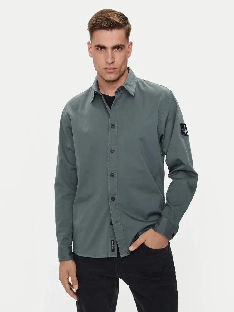 Calvin Klein Camicia Uomo Monologo Badge Relaxed