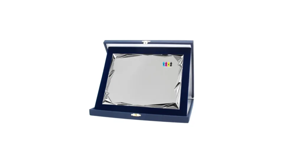 Set Targa in Alluminio con Astuccio 23x19 cm