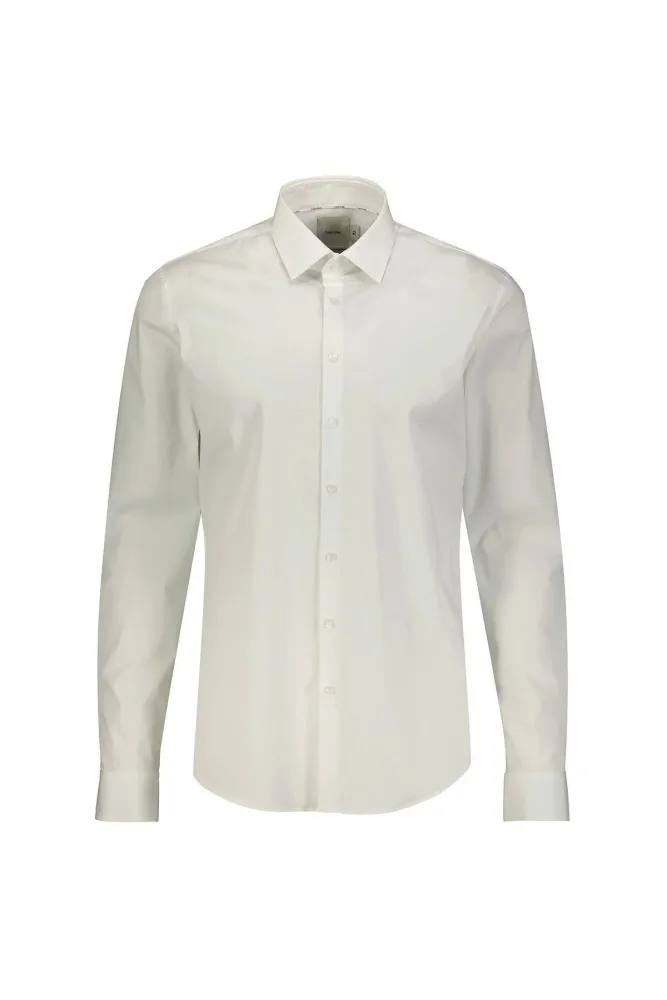 Clavin Klein Camicia Uomo Poplin Logo Sleeve