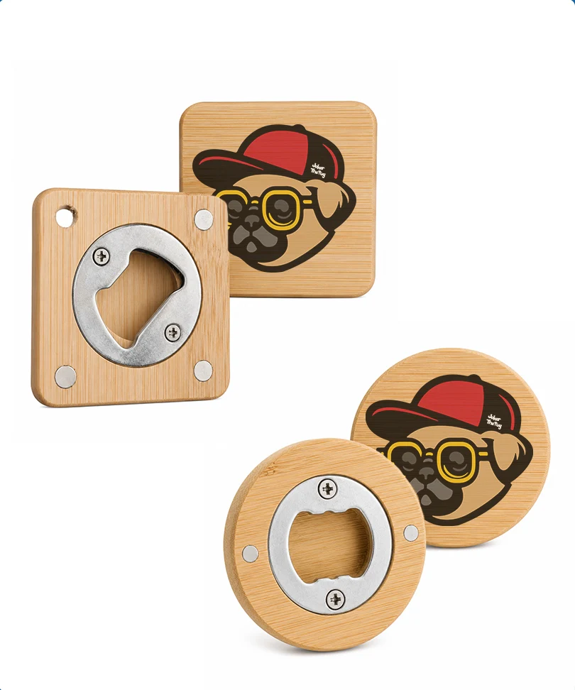 Apribottiglie Magnetico in Bambù Personalizzato Apribottiglie Magnetico in Bambù Personalizzato