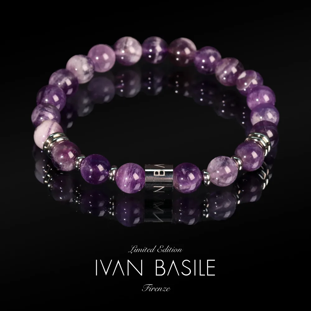 AMETHYST Bracciale elastico 8mm