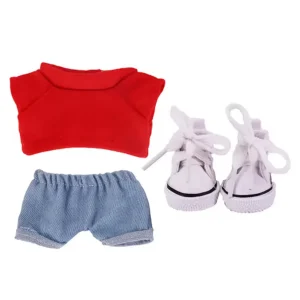 Set Outfit T-Shirt Rossa, Jeans e Scarpe Bianche per Labubu (17 cm) Set Outfit T-Shirt Rossa, Jeans e Scarpe Bianche per Labubu (17 cm)