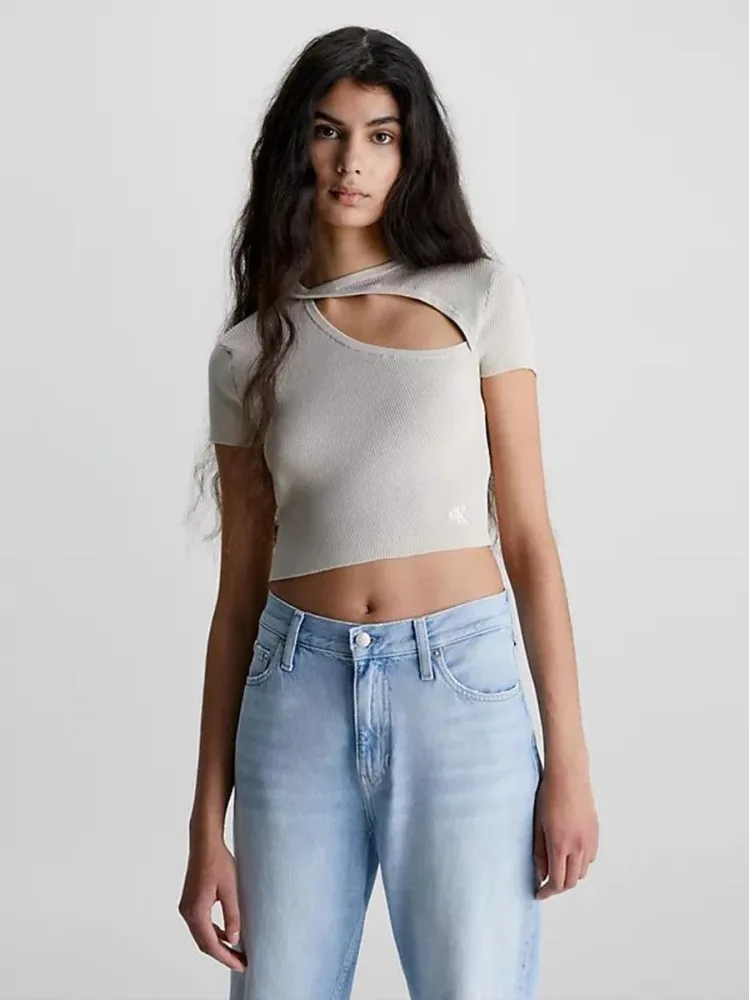 Calvin Klein Top Donna Asym Cut Out Knitted - immagine 3