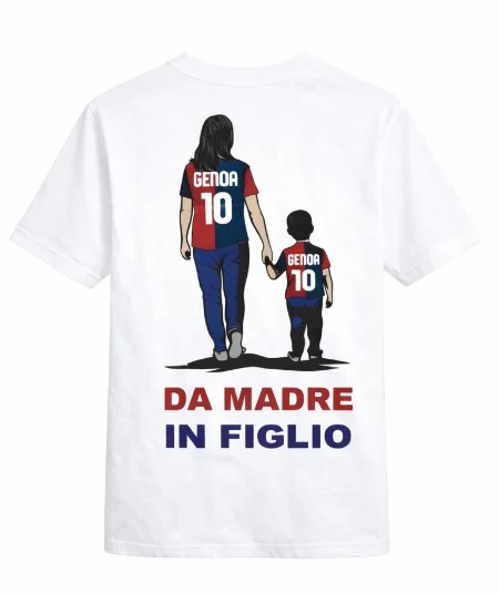 T-shirt Genoa “Da Madre in Figlio” | Cuore Rossoblù T-shirt Genoa “Da Madre in Figlio” | Cuore Rossoblù
