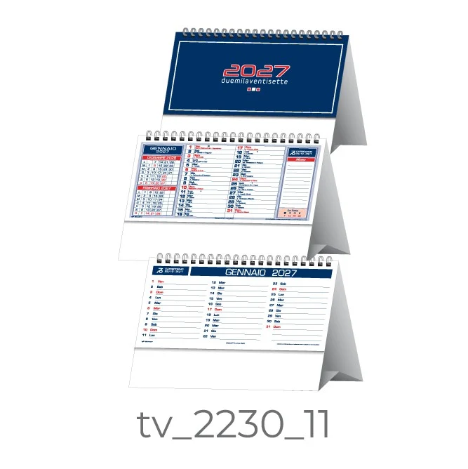 Calendario Olandese 2230-11 – Mensile da Tavolo 2027 Personalizzato, Adesivo su Base, da 100 pezzi personalizzazione compresa