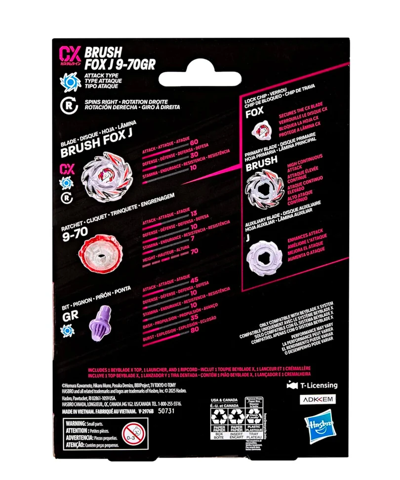 Beyblade X - Starter Pack: Brush Fox J 9-70GR CX - immagine 3