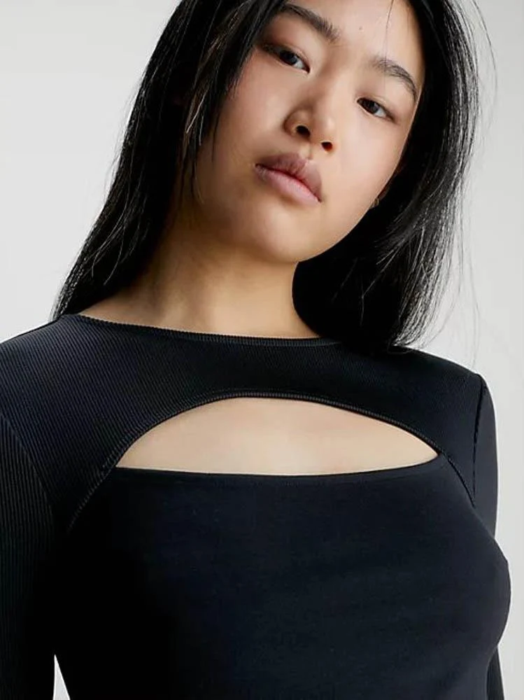 Calvin Klein Abito Donna Cut Out Rib Mix Milano - immagine 3