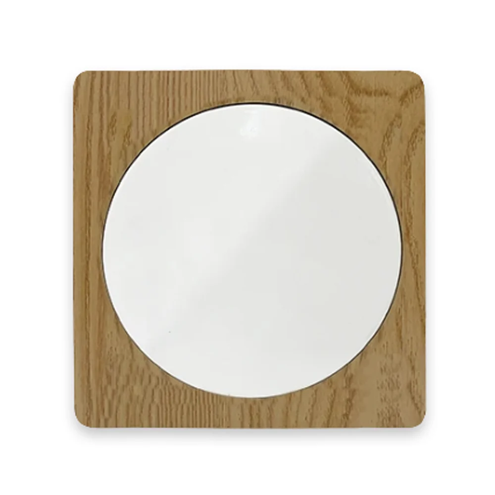 Sottobicchiere personalizzato in ceramica con bordo in legno - immagine 2