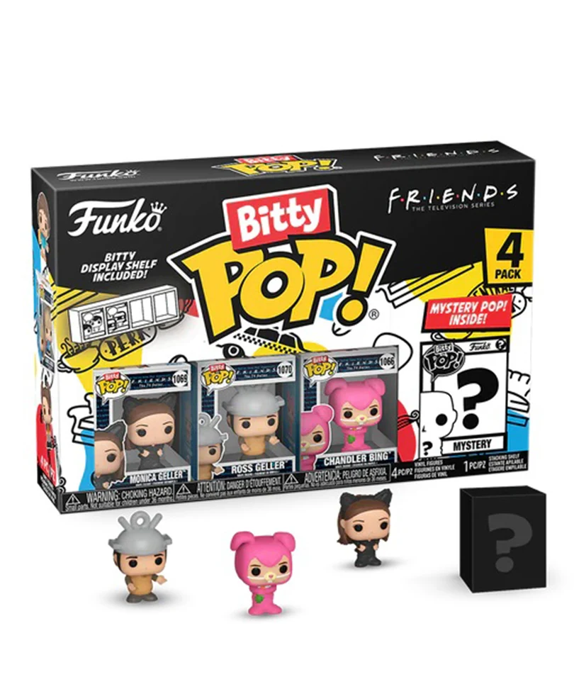Monica Geller (Cat) / Ross Geller (Spudnik) / Chandler Bing (Bunny) / Mystery Bitty (4-Pack)