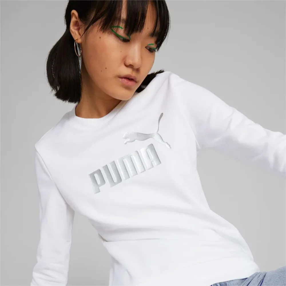 Puma Felpa Donna Ess+ Metallic Logo Crew - immagine 3