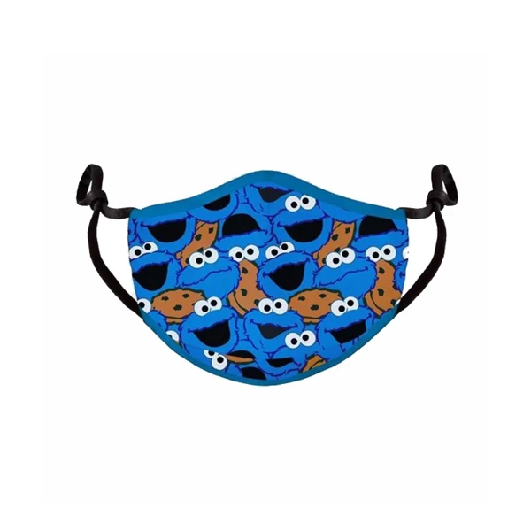 Mascherina Regolabile Brandizzata Sesame Street Cookie Monster Pattern