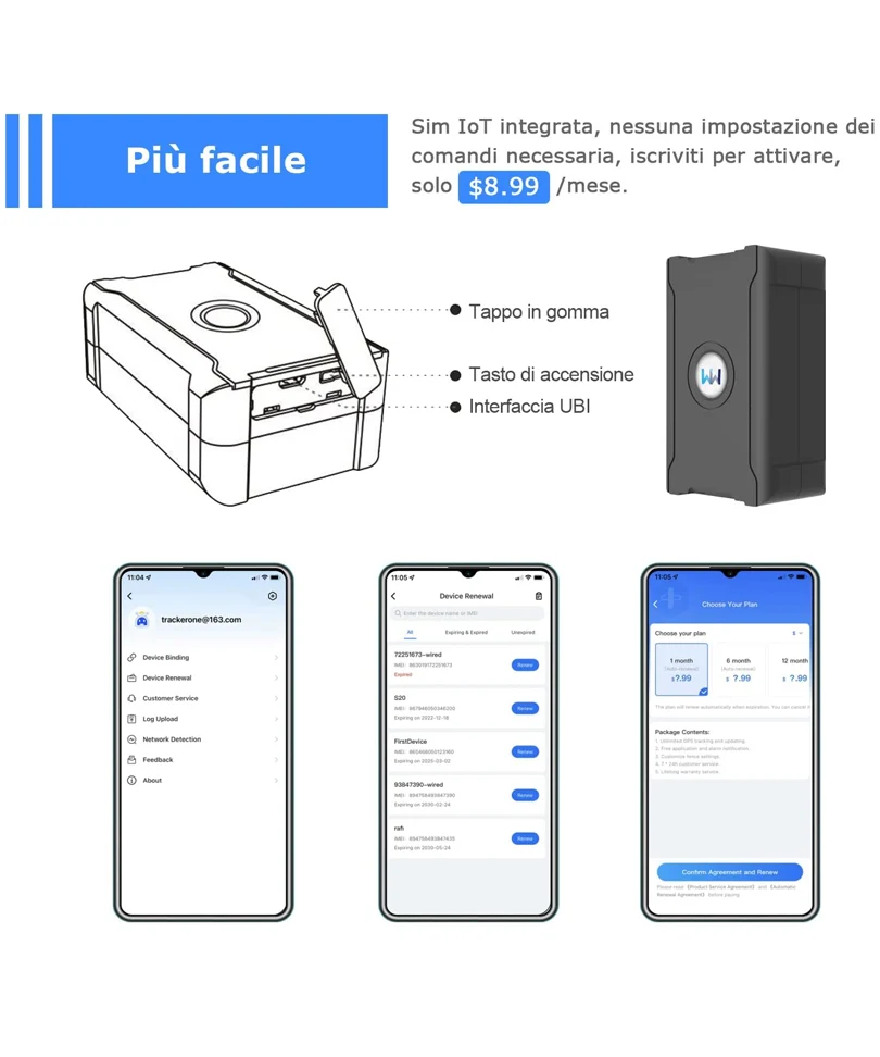 Localizzatore GPS con batteria ricaricabile da 6000 mAh - immagine 2