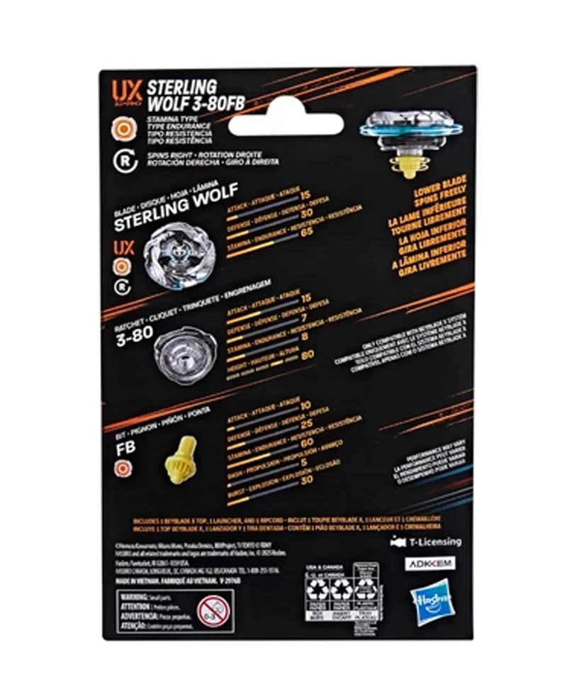 Beyblade X - Starter Pack: Sterling Wolf 3-80 FB UX - immagine 3