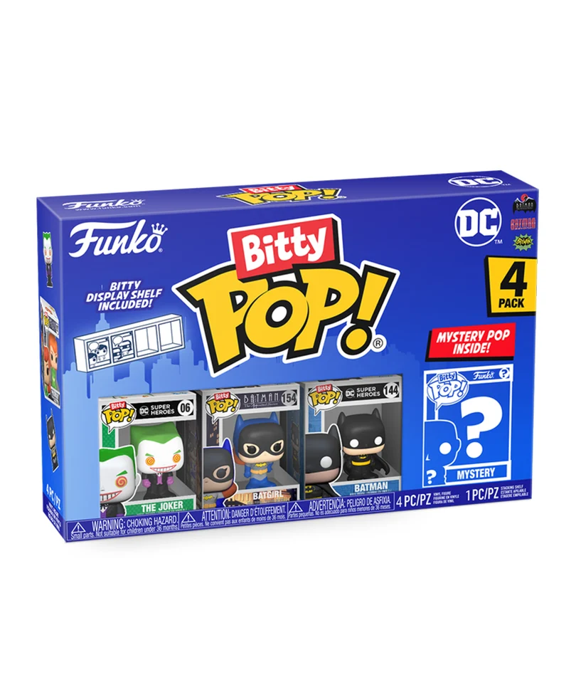 The Joker / Batgirl / Batman (Classic Black) / Mystery Bitty (4-Pack)