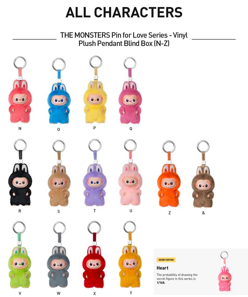 Labubu Pin For Love Series (N-Z) Blind Box - Pop Mart Official Figure - immagine 3