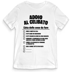 TeesBlitz T-Shirt Uomo ADDIO CELIBATO – Lista – teeADNC-008