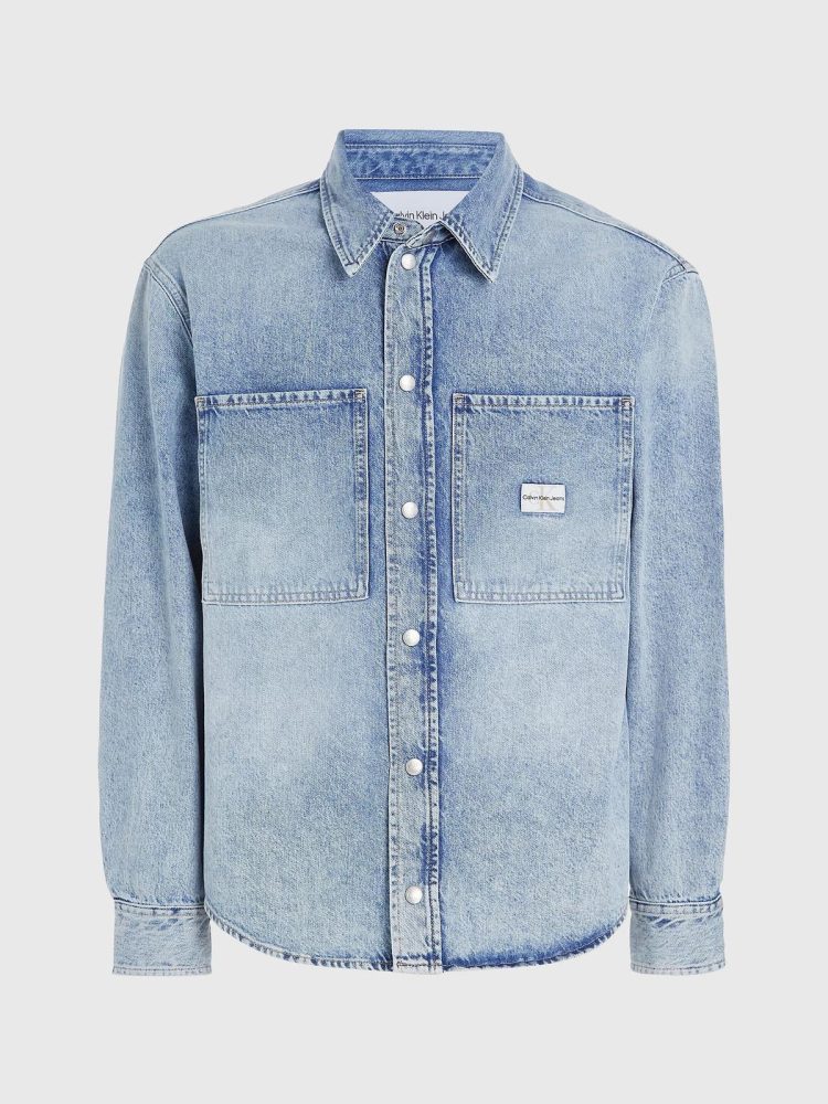 Calvin Klein Giubbino Jeans Uomo Relaxed Linear Denim